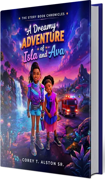 The Story Book Chronicles: A Dreamy Adventure of Isla and Ava by Corey T. Alston Sr., shown as a hardcover book