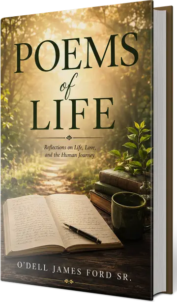 Poems of Life: Reflections on Life, Love, and the Human Journey by O’Dell James Ford Sr., shown as a hardcover book