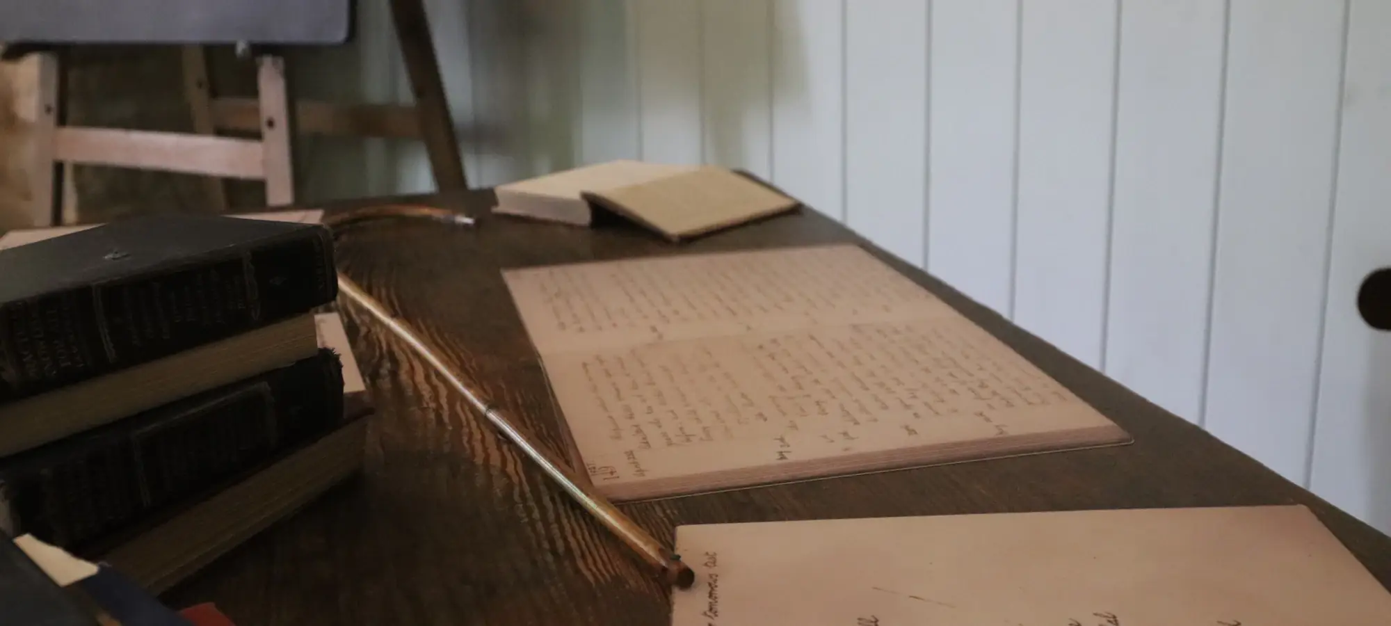 An open book on a desk